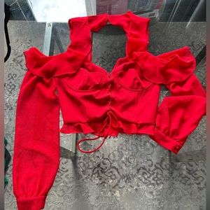Majorelle Corset Top in Red. Size Medium. Never worn. New without Tags (NWOT).